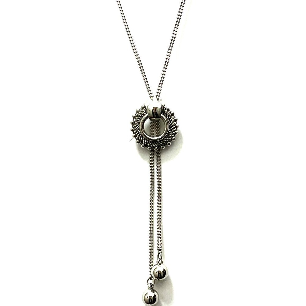 Women Long Sweater Stainless Steel Necklace Length 34 inches